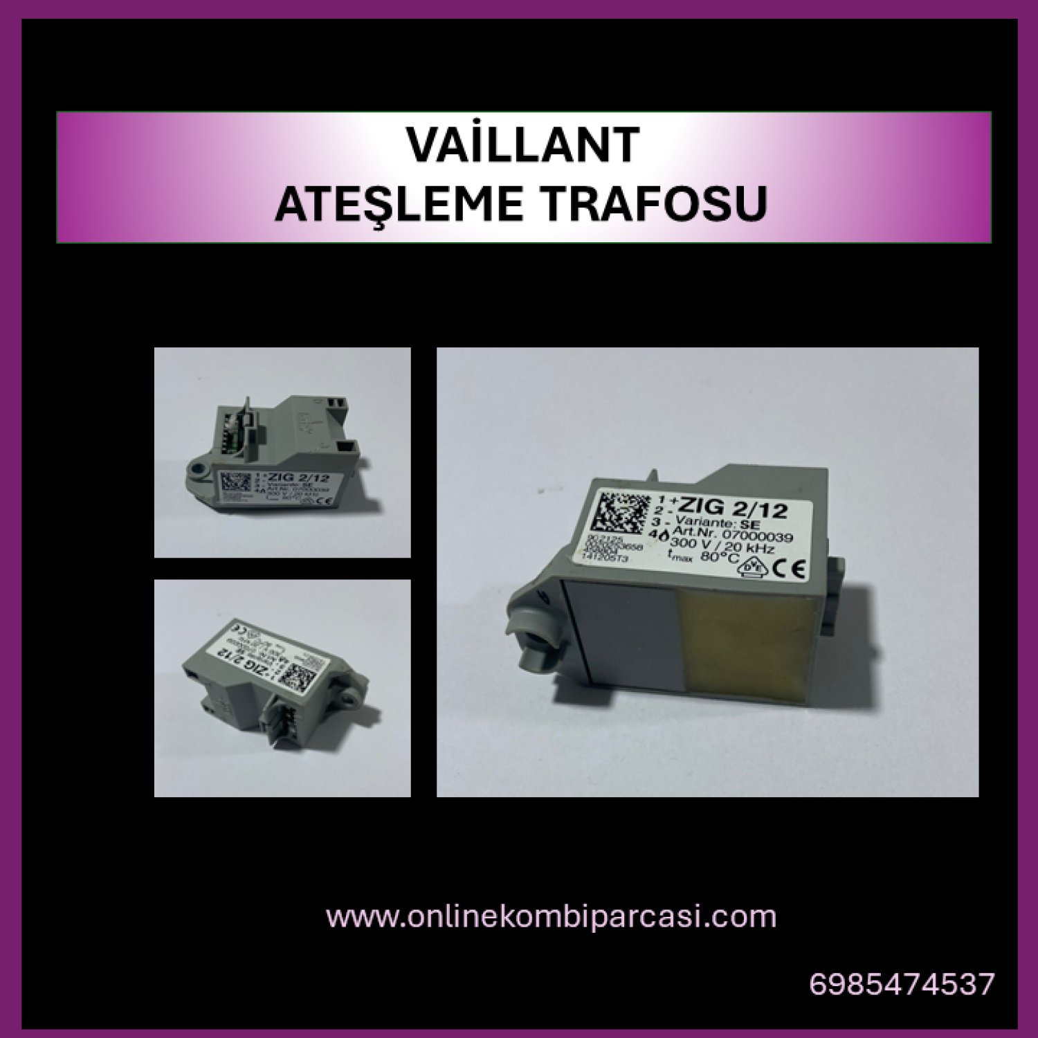 Vailllant Ateşleme Trafosu 2V3J